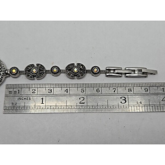 Peck And Peck Womens Marcasite Faux Opal Bracelet Watch Quartz New Battery - Picture 7 of 9